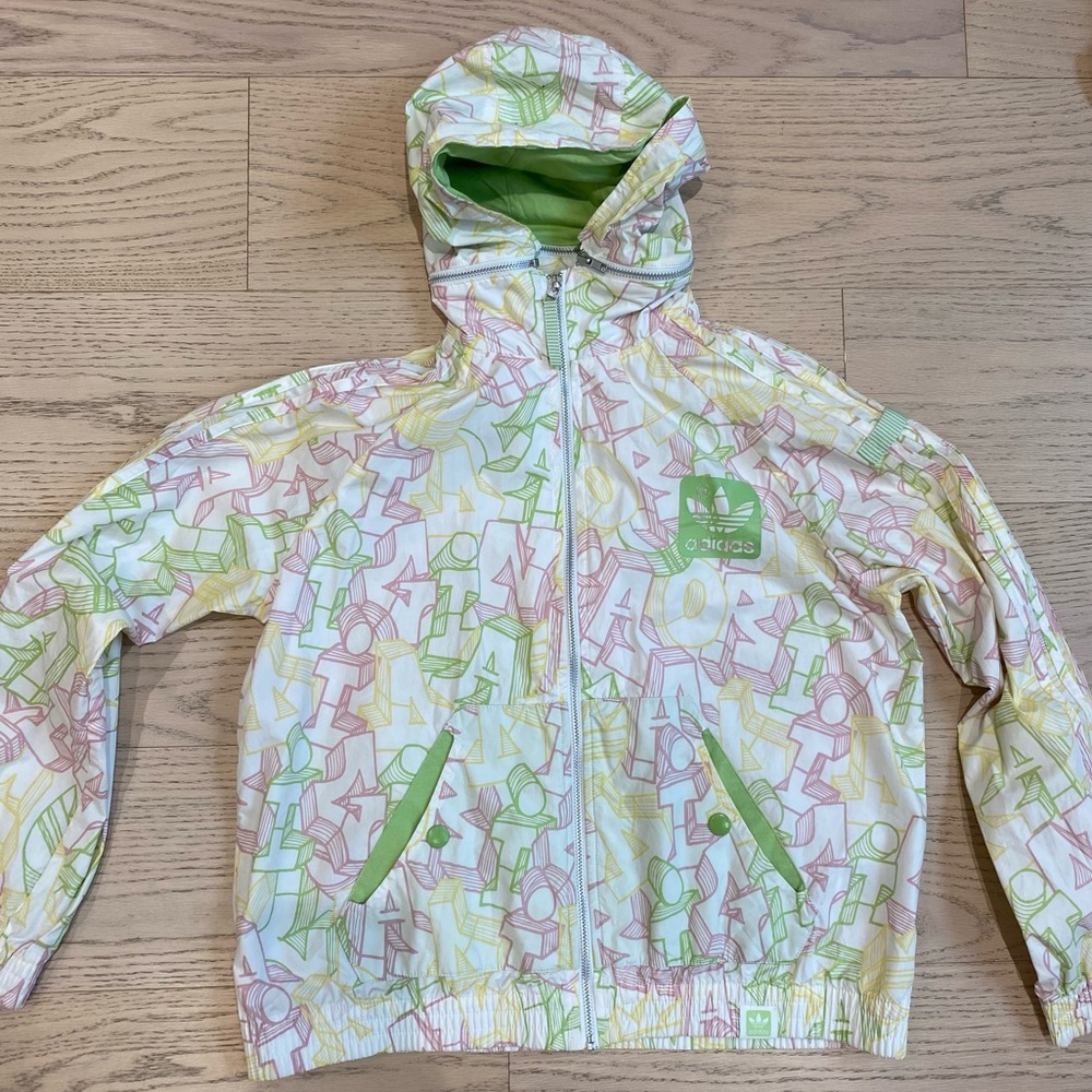 Adidas Pastel Jacket, Windbreaker, Letters, Track Top, Size M.